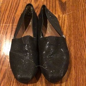 Toms size 5.5 black glitter